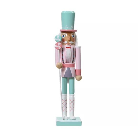 Soldat Casse-noisette en bois (H38 cm) Henri en Fantaisie Rose