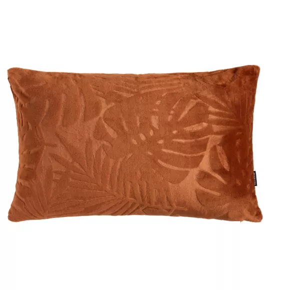 Coussin rectangulaire flanelle (40 x 60 cm) Flore Cuivre