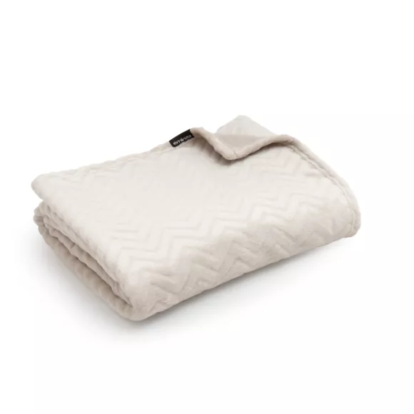 Plaid doux flanelle (130 x 180 cm) Zag Ecru