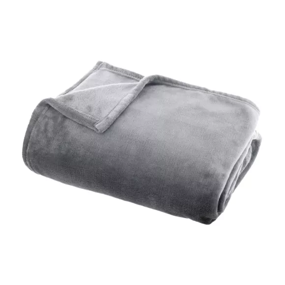 Plaid doux flanelle (130 x 180 cm) Didou Gris clair 