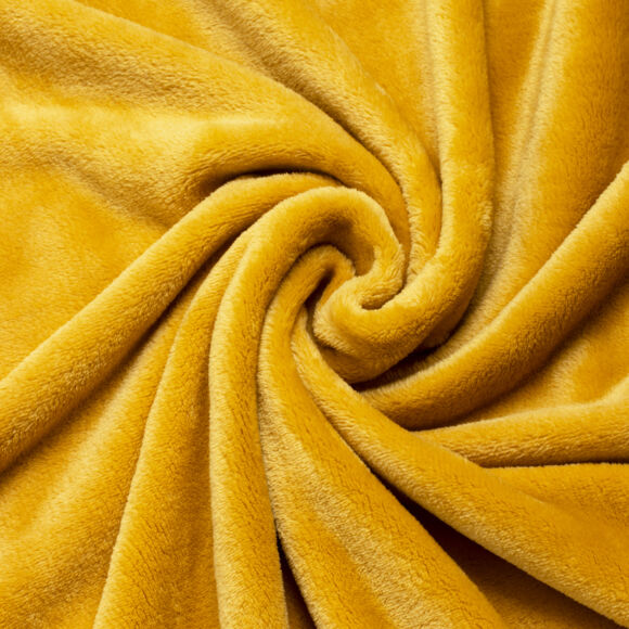 Plaid doux flanelle (125 x 150 cm) Didou Jaune moutarde