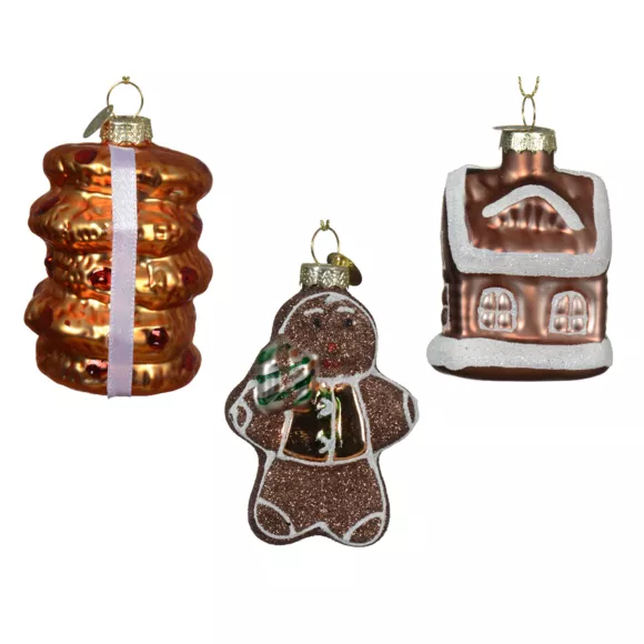 Lot de 3 suspensions en verre (H11 cm) Délices de Noël