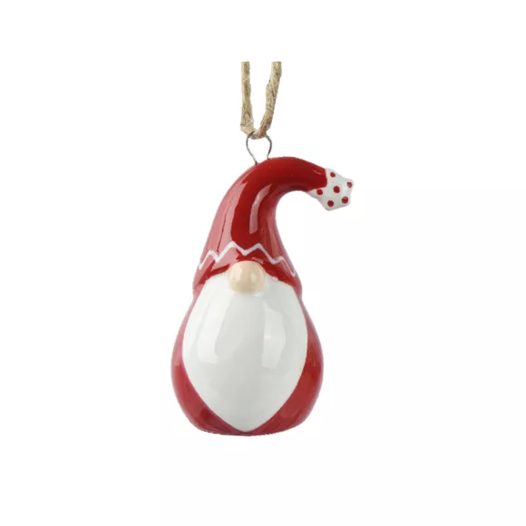 Papá Noel para colgar (H6 cm) Dolomita Rojo y blanco