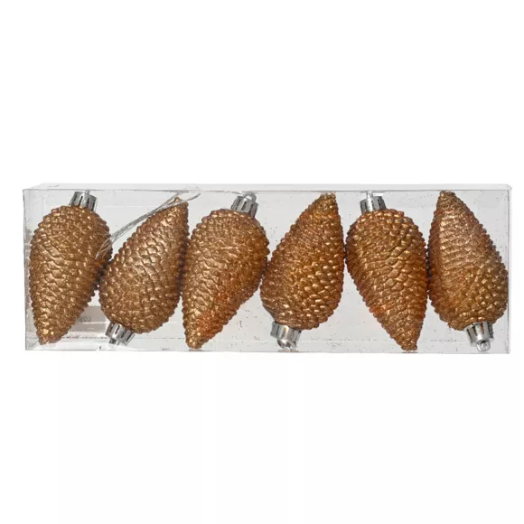 Set di 6 pigne da appendere Alpine Noci Pecan