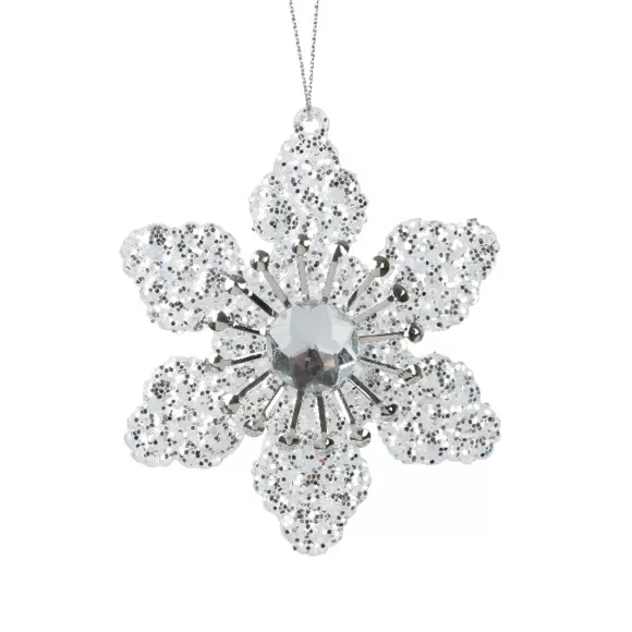 Fleur décorative à suspendre (D9 cm) Cortina Argent