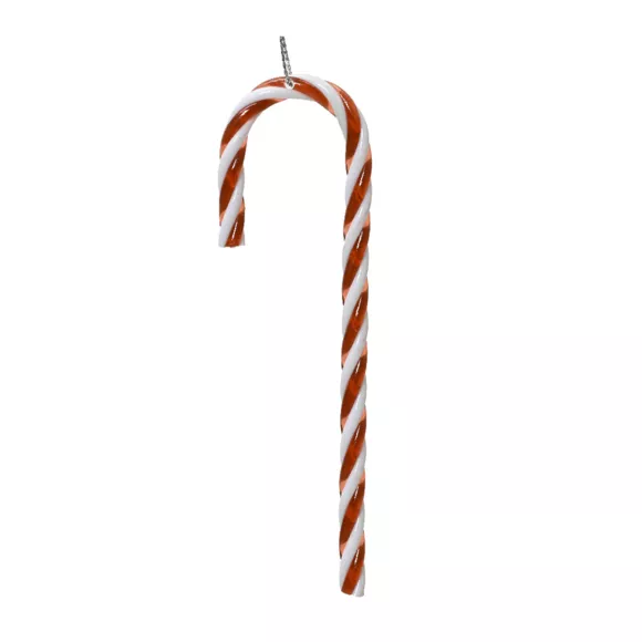Lote de 4 caramelos de bastón para colgar (H12 cm) Gourmand Marrón café