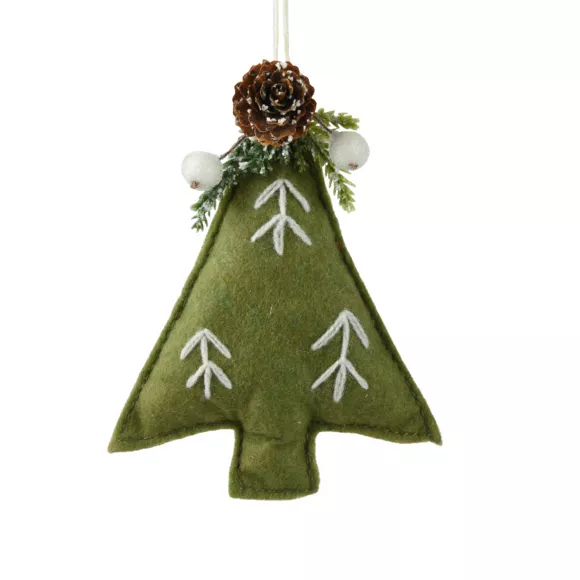 Sapin en feutrine à suspendre (H27 cm) Alpin Vert romarin