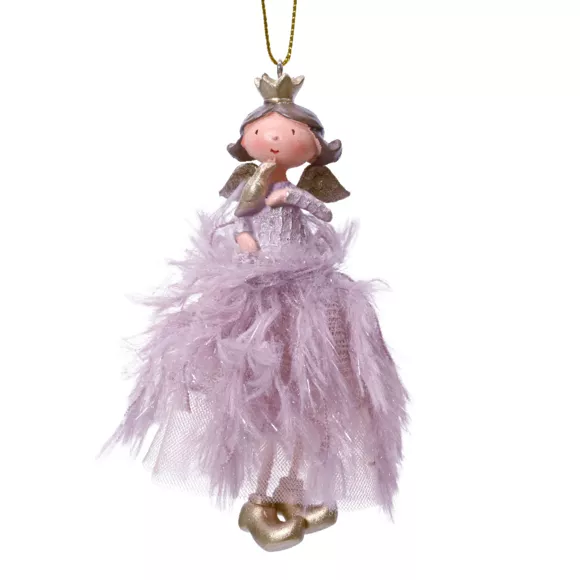 Prinses om op te hangen (H12 cm) Mooie roze engel