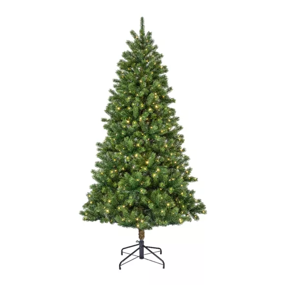 Árbol artificial de Navidad con luces 700 LED H240 cm Ottawa Luxe Verde abeto