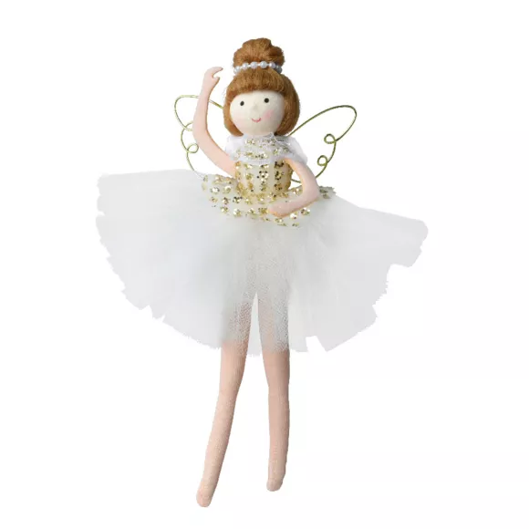 Ángel de Navidad para colgar (H20 cm) Bailarina Dorada