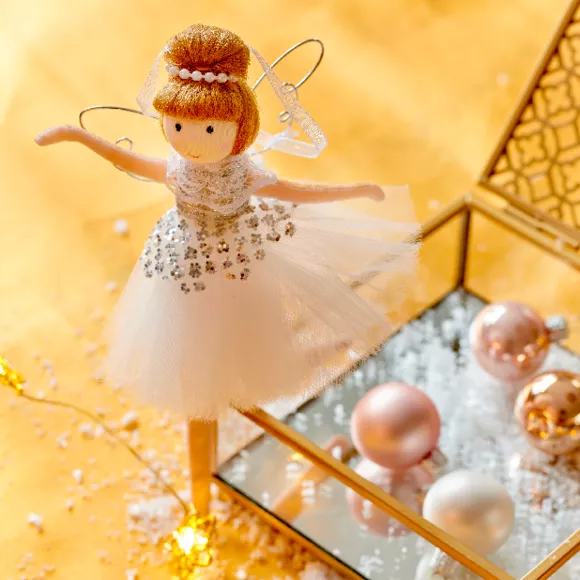 Kerstengel om op te hangen (H20 cm) Gouden ballerina danseres