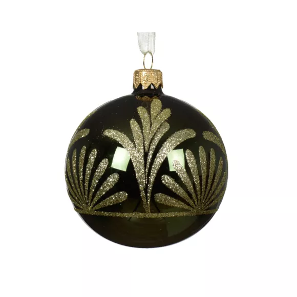Lot de 6 boules de Noël en verre (D80 mm) Luxury Vert sapin