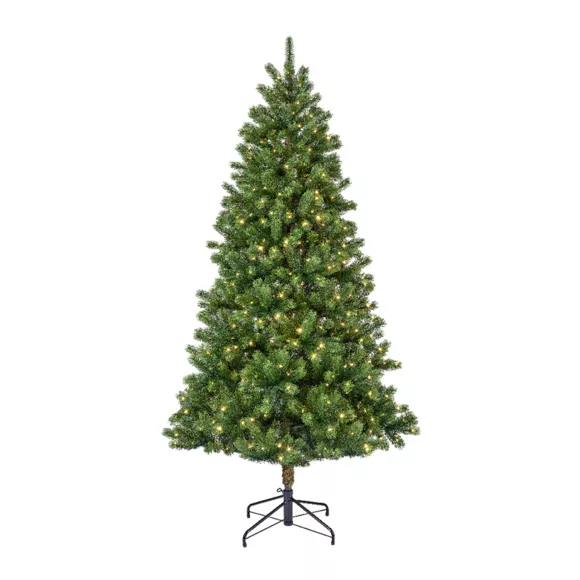 Árbol artificial de Navidad con luces 350 LED H180 cm Ottawa Luxe Verde abeto