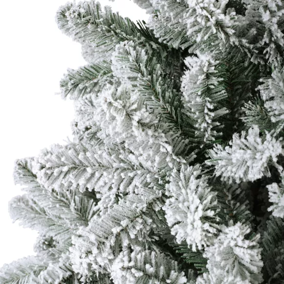 Verlichte kunstkerstboom 260 LED H180 cm King Groen besneeuwd