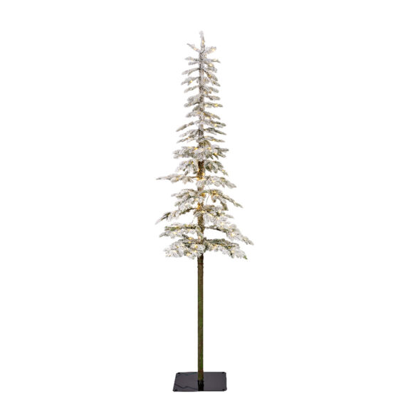 Sapin de Noël artificiel lumineux extérieur 150 LED H180 cm Sierra Vert enneigé