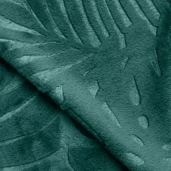 Plaid doux flanelle (130 x 180 cm) Flore Vert