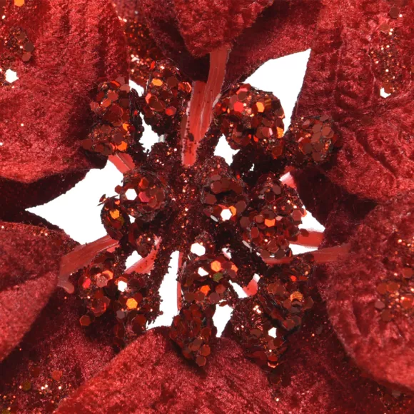 Poinsettia de Navidad en clip (D16 cm) Christmas Chic Rojo