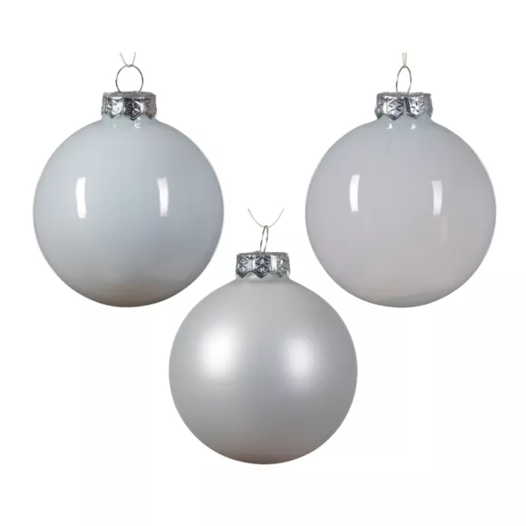 Set di 21 palline di Natale in vetro assortite Cristallo Bianco invernale