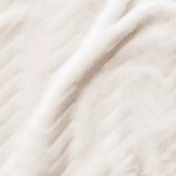 Plaid doux flanelle (220 x 240 cm) Zag Beige