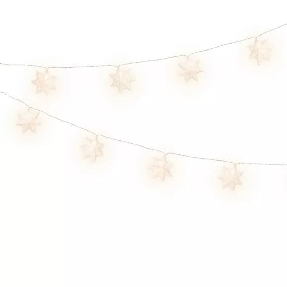 Guirlande lumineuse à piles 10 LED (2,25 m) Étoiles en papier Blanc chaud