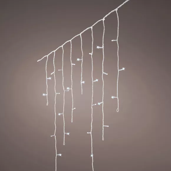 Stalactite lumineuse 20 m 490 LED câble transparent Stars Bicolore Blanc froid et bleu