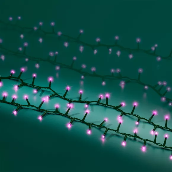 1 LED compact guirlande extŽrieur 1600cm-750L vert/rose
