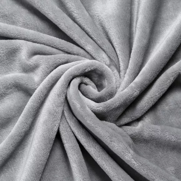 Housse de coussin carrée flanelle (45 x 45 cm) Didou Gris clair