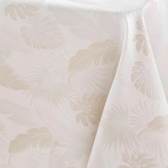 NAPPE RECTANGLE 140 x 250 CM JACQUARD ENDUIT ENOLA NATUREL
