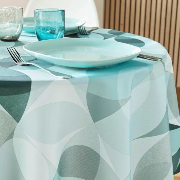 NAPPE RONDE (0) 180 CM POLYESTER IMPRIME TESSOURO SAUGE
