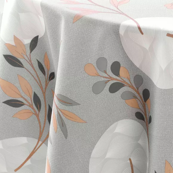 NAPPE RONDE (0) 180 CM POLYESTER IMPRIME MANOLA GRIS