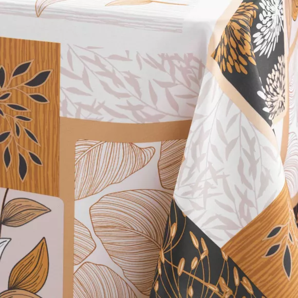 NAPPE RECTANGLE 150 x 240 CM POLYESTER IMPRIME FAYA NATUREL