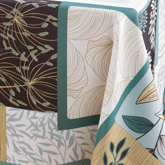 NAPPE RECTANGLE 150 x 240 CM POLYESTER IMPRIME FAYA SAUGE