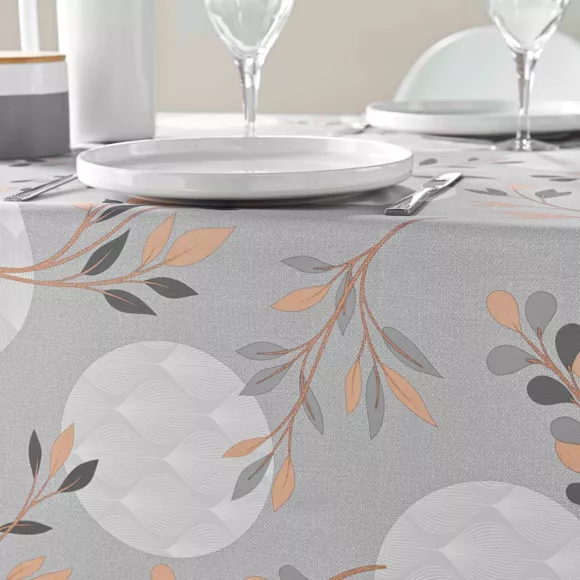 NAPPE RECTANGLE 150 x 240 CM POLYESTER IMPRIME MANOLA GRIS