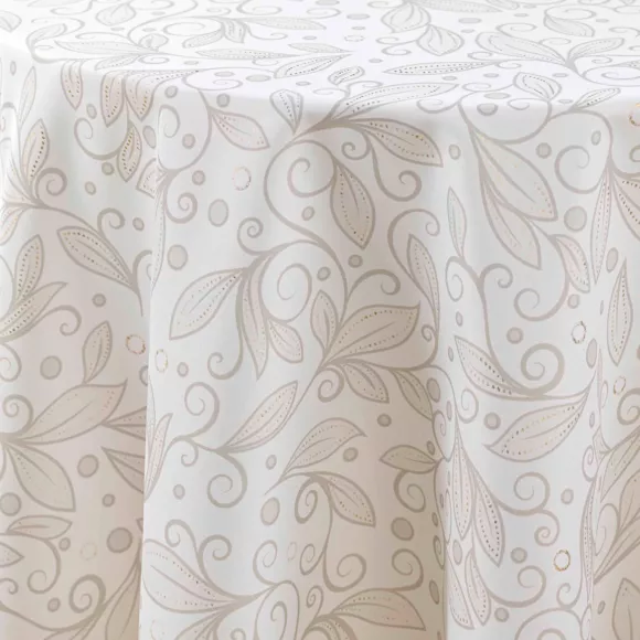 Runde fleckenabweisende Tischdecke (180 cm) Leya Beige
