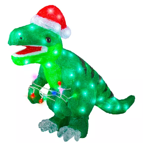 Dinosaure lumineux 80 LED (H47 cm) Rex Blanc Froid