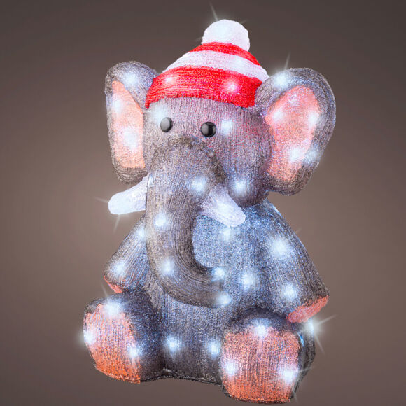 Beleuchteter Elefant70 LED (H46 cm) Lulu Kaltweiß