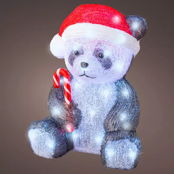 Panda lumineux 50 LED (H36 cm) Charlie Blanc froid