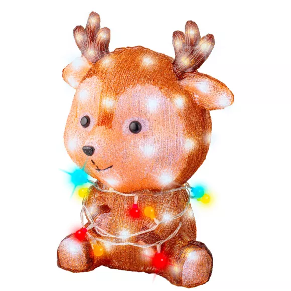 Renne lumineux 72 LED (H38 cm) Baby Coco Multicolore
