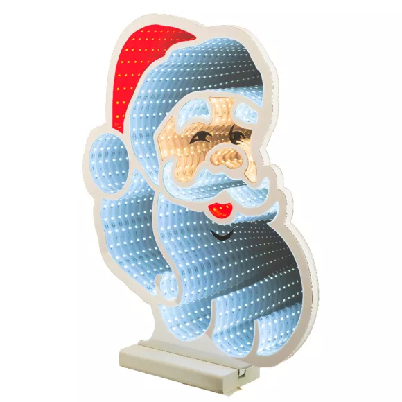 Père Noël lumineux 192 LED (H30 cm) Infinity Blanc froid/multicolore