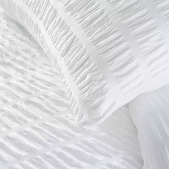 Funda nórdica y dos fundas de almohada microfibra plisada (240 x 220 cm) Plissia Blanco