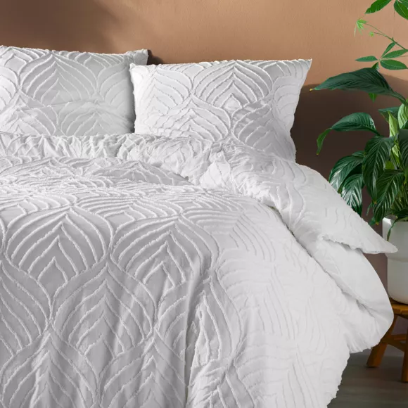 Funda nórdica y dos fundas de almohada de microfibra afelpada (260 x 240 cm) Heltie Blanco