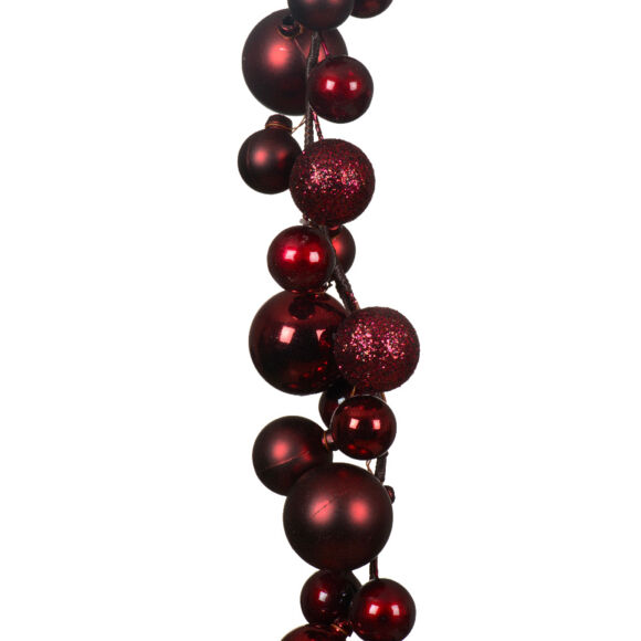 Kerstslinger (180 cm) Kerstballen Bordeaux