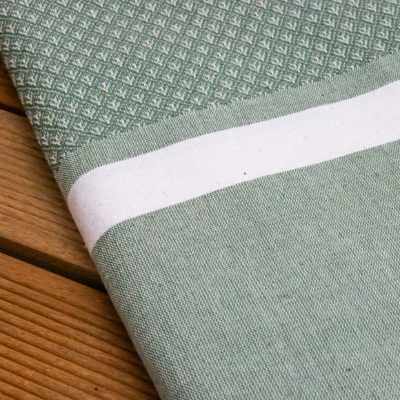 Fouta en algodón reciclado (100 x 200 cm) Selma Verde kaki