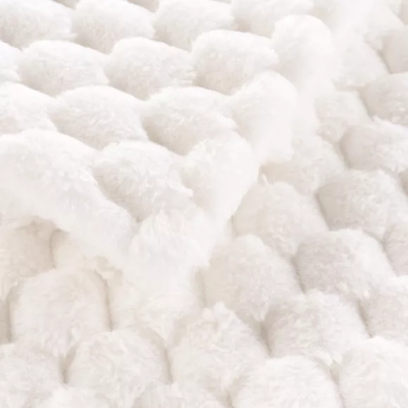 Plaid fausse fourrure (125 x 150 cm) Frosty Ecru