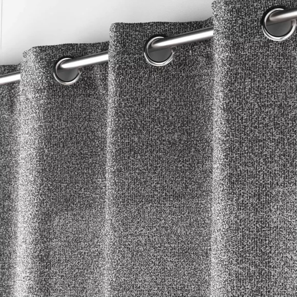 Visillo con ojales efecto lana (140 x 240 cm) Loulaine Negro