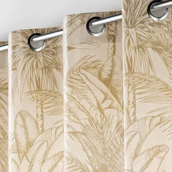 Cortina con ojales de tela de algodón (140 x 240 cm) Dune Beige 