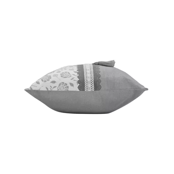 Coussin rectangulaire coton (40 x 60 cm) Flavie Gris