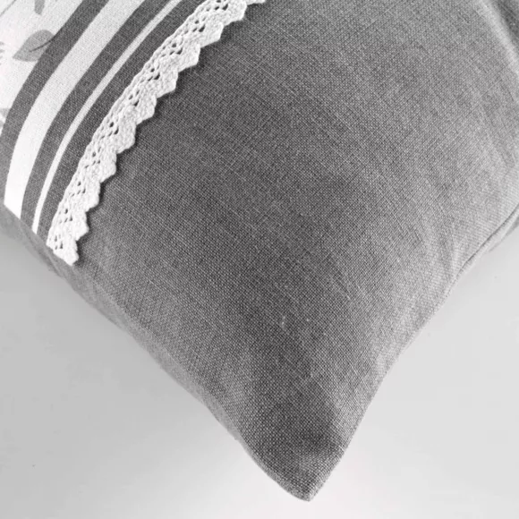 Coussin carré coton (45 x 45 cm) Flavie Gris
