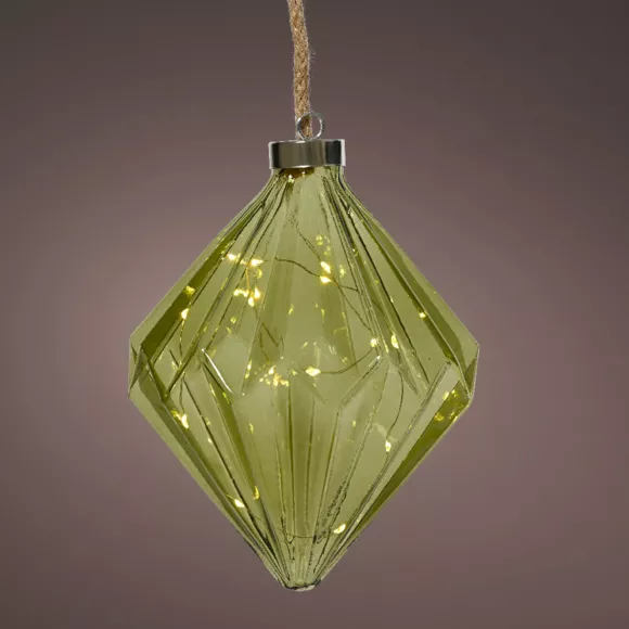 1 Micro LED diamant intŽrieur dia16.00-H20.00cm-15L vert/blanc chaud