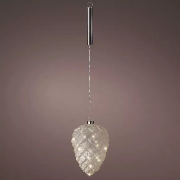 1 Micro LED pomme de pin intŽrieur dia15.00-H21.00cm-15L frost/warm white